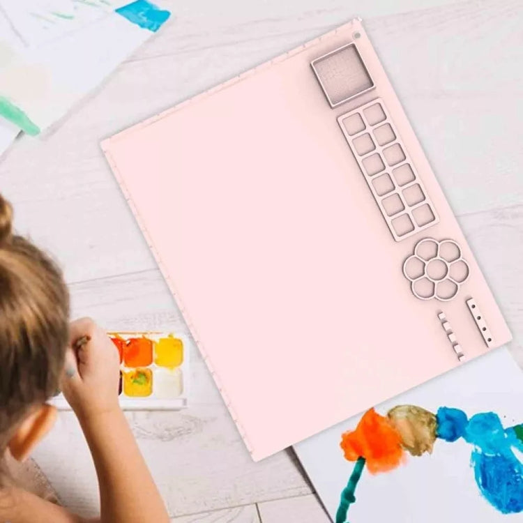 50x40cm Silicone Painting Pad With  Paint Holder Art Mat For Drawing Clay(Sky Blue) - free shipping - PMC Jewellery - Order now!