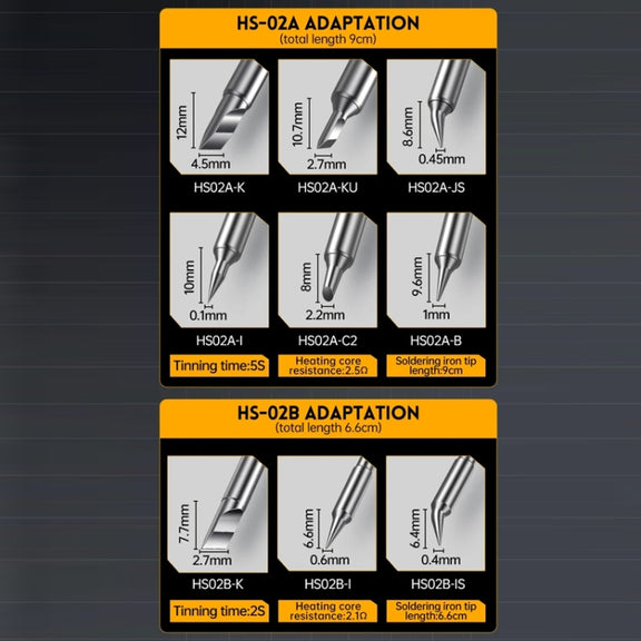 FNIRSI Portable Constant Temperature Soldering Iron Set, Model: HS-02A Standard 6 Head