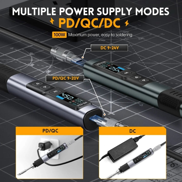 FNIRSI Portable Constant Temperature Soldering Iron Set, Model: HS-02A Standard 6 Head - free shipping - PMC Jewellery - Order now!