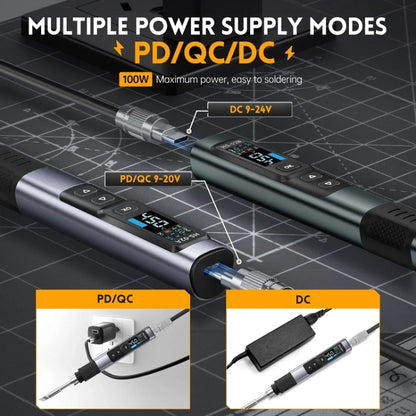 FNIRSI Portable Constant Temperature Soldering Iron Set, Model: HS-02A Standard 6 Head - free shipping - PMC Jewellery - Order now!
