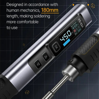 FNIRSI Portable Constant Temperature Soldering Iron Set, Model: HS-02B Standard 3 Head - free shipping - PMC Jewellery - Order now!