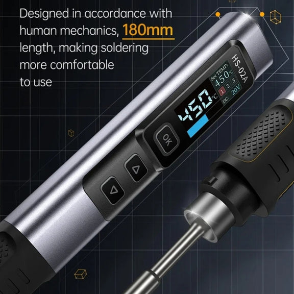 FNIRSI Portable Constant Temperature Soldering Iron Set, Model: HS-02A Standard 6 Head