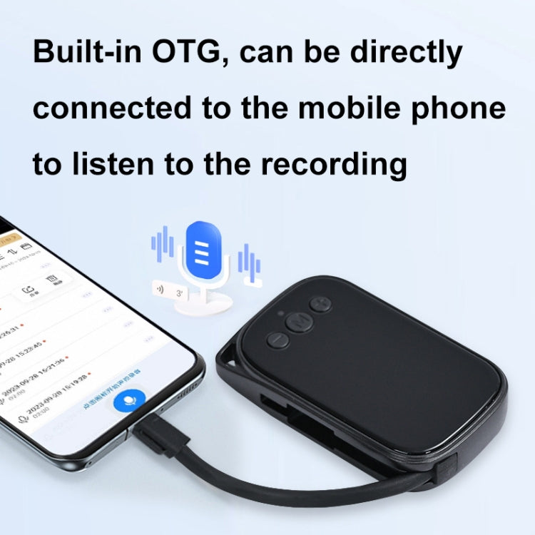 C20 HD Intelligent Noise Reduction Mini Recorder With OTG, Size: 64GB(Black) - Recording Pen by PMC TechLife | Online Shopping South Africa | PMC TechLife | Buy Now Pay Later Mobicred