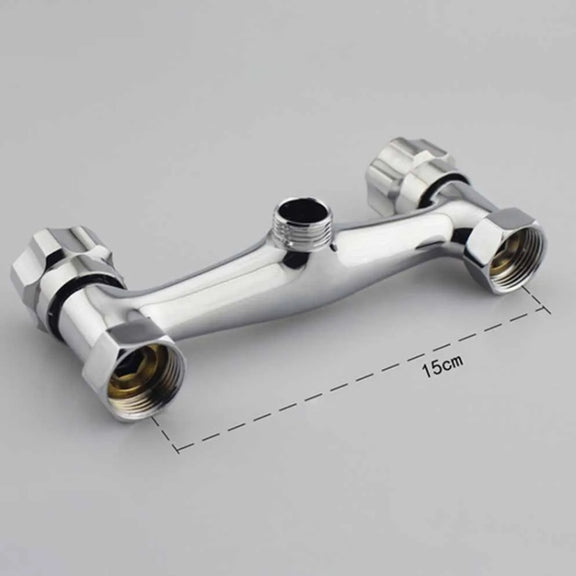 In-wall Dual Control Hot And Cold Water Faucet Bathroom Mixer Valve Shower Faucet, Specification: With Corner