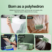 USB Charging Digital Display Portable Bladeless Outdoor Mini Night Light Fan(Green)