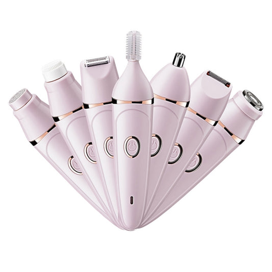 7 In 1 Multifunction Women Shaver USB Charging Epilator Eyebrow Trimmer(Pink) - free shipping - PMC Jewellery - Order now!