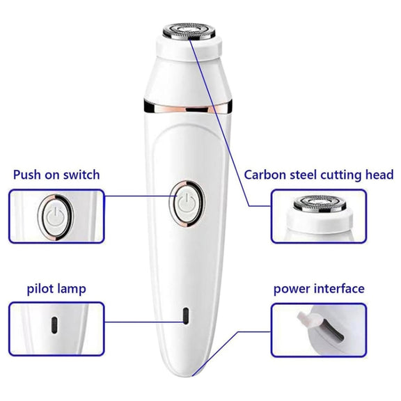 7 In 1 Multifunction Women Shaver USB Charging Epilator Eyebrow Trimmer(White)