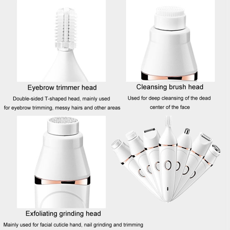 7 In 1 Multifunction Women Shaver USB Charging Epilator Eyebrow Trimmer(Pink) - free shipping - PMC Jewellery - Order now!