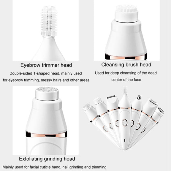 7 In 1 Multifunction Women Shaver USB Charging Epilator Eyebrow Trimmer(Pink)