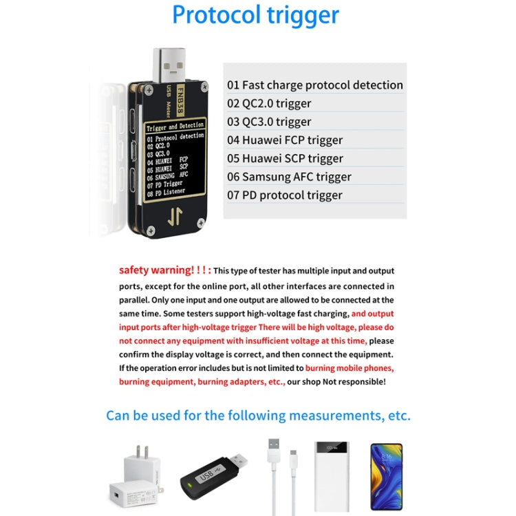 FNIRSI FNB38 USB Voltage And Current Meter Capacity Fast Charging Protocol Tester(Black) - Current & Voltage Tester by FNIRSI | Online Shopping South Africa | PMC TechLife | Buy Now Pay Later Mobicred