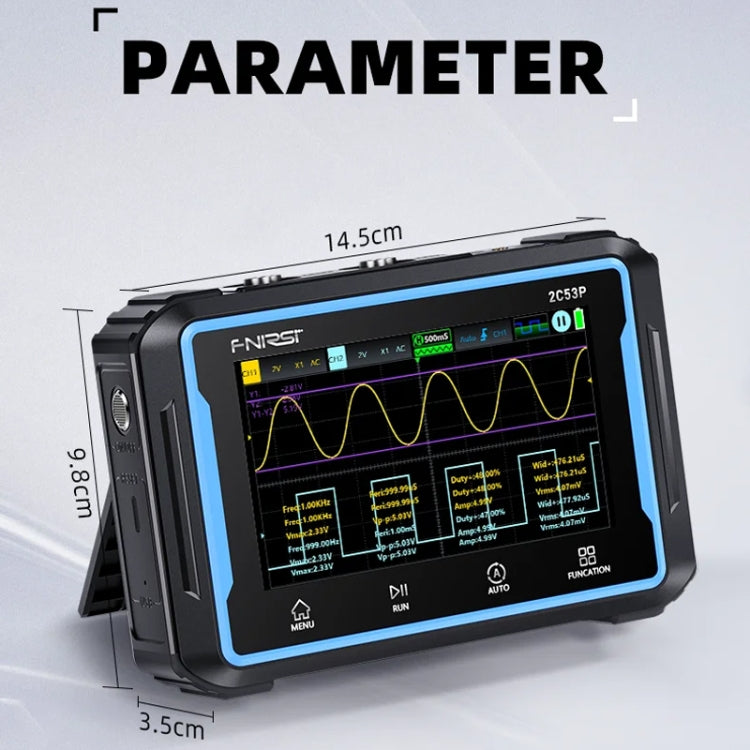 FNIRSI 2C53P Dual Channel Flat Panel Digital Oscilloscope Multimeter Signal Generator 3 In 1(Black) - free shipping - PMC TechLife - Order now!