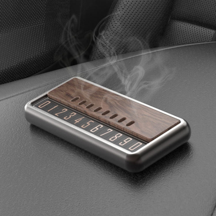 Car Metal Wood Aromatherapy Magnetic Luminous Car Moving Number Plate(Metal+Log) - Parking Card by PMC TechLife | Online Shopping South Africa | PMC TechLife | Buy Now Pay Later Mobicred