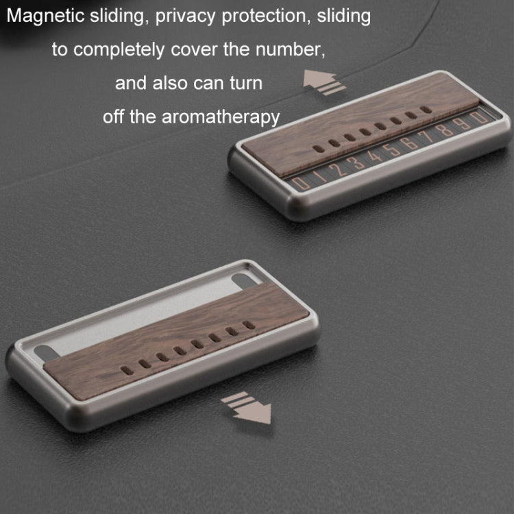Car Metal Wood Aromatherapy Magnetic Luminous Car Moving Number Plate(Metal+Log) - Parking Card by PMC TechLife | Online Shopping South Africa | PMC TechLife | Buy Now Pay Later Mobicred