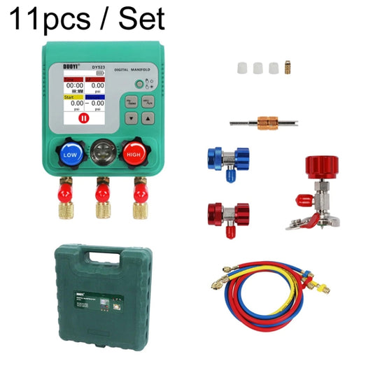 11pcs / Set DUOYI DY523 Automotive Vacuum Pressure Gauge Liquid Charge Fluorine Repair Electronic Refrigerant Meter - free shipping - PMC Jewellery - Order now!