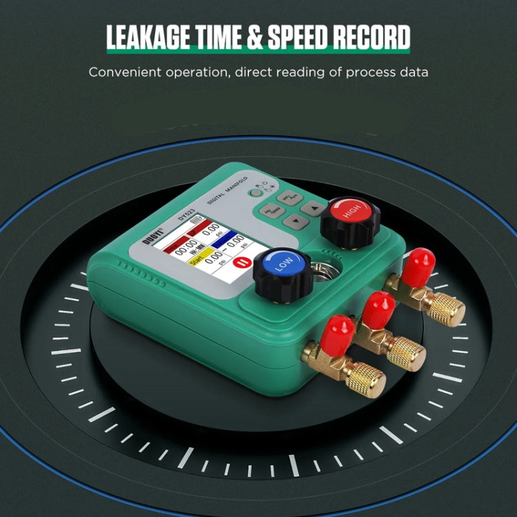 2pcs / Set DUOYI DY523 Automotive Vacuum Pressure Gauge Liquid Charge Fluorine Repair Electronic Refrigerant Meter