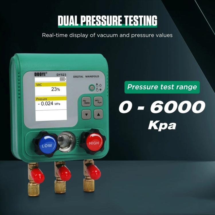 2pcs / Set DUOYI DY523 Automotive Vacuum Pressure Gauge Liquid Charge Fluorine Repair Electronic Refrigerant Meter - free shipping - PMC TechLife - Order now!