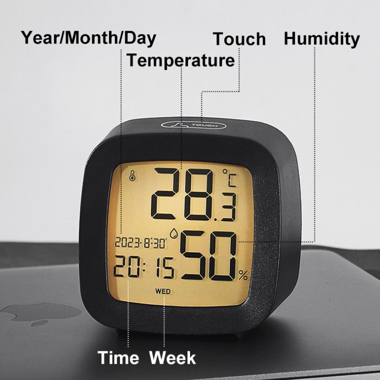 Multifunctional Temperature and Humidity LCD Clock Home Bedside Alarm Clock(2205 Black) - Alarm Clocks by PMc TechLife | Online Shopping South Africa | PMc TechLife | Buy Now Pay Later Mobicred