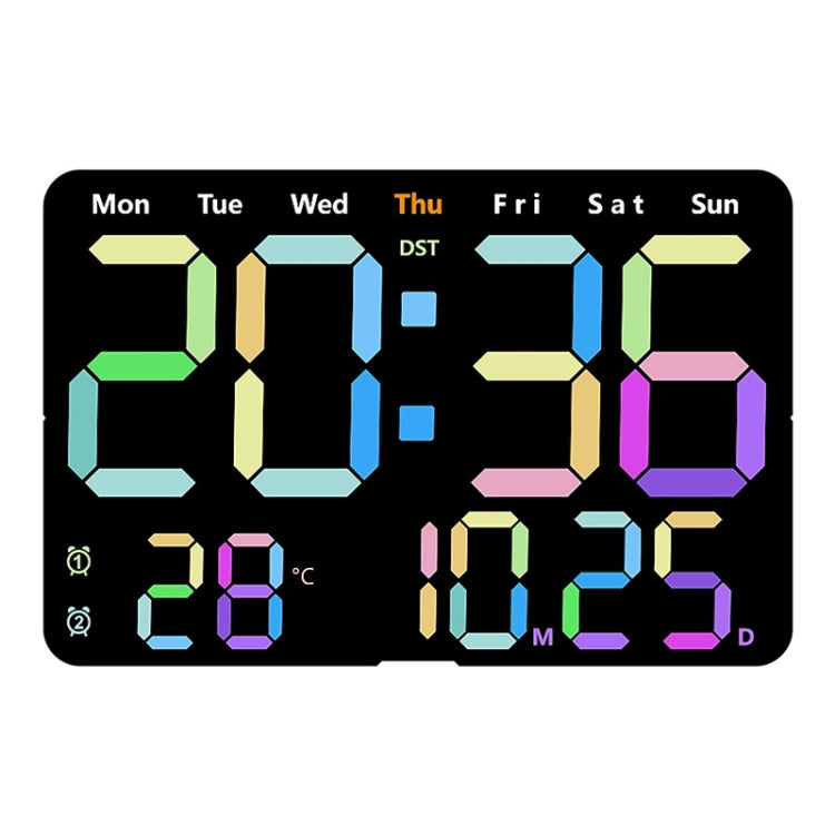 Multifunctional LED Digital Display Electronic Wall Clock Living Room Silent Alarm Clock, Color: Colorful - Wall Clock by PMc TechLife | Online Shopping South Africa | PMc TechLife | Buy Now Pay Later Mobicred