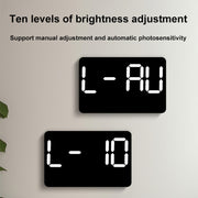Multifunctional LED Digital Display Electronic Wall Clock Living Room Silent Alarm Clock, Color: Colorful