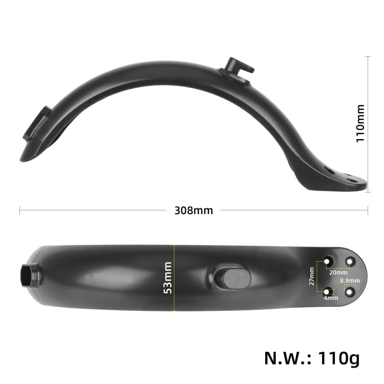 For Xiaomi M365 / 1S / PRO Scooter Accessories Plastic Rear Fender 4 Hole Rear Fenders 8.5 inch Fender, Specification: Single Fender - Accessories & Parts by PMc TechLife | Online Shopping South Africa | PMc TechLife | Buy Now Pay Later Mobicred