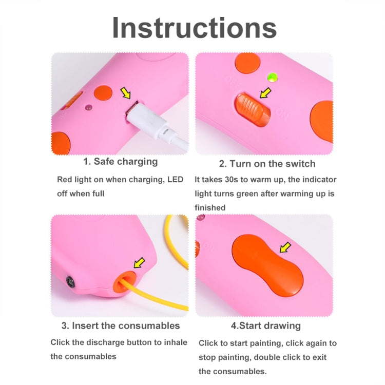 Infrared Sensing Low-temperature 3D Printing Pen Children DIY Graffiti Painting Pen(1000 mAh-Pink) - 3D Printer by PMC TechLife | Online Shopping South Africa | PMC TechLife | Buy Now Pay Later Mobicred