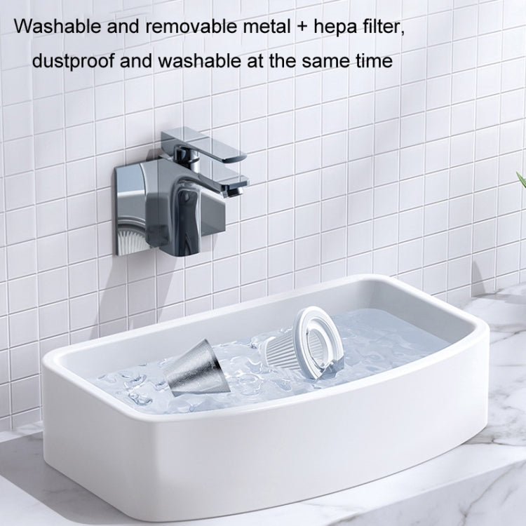 3 in 1 Mini Wireless Charging Handheld Car Vacuum Cleaner(Stainless Steel Filter Black) - Vacuum Cleaner by PMC TechLife | Online Shopping South Africa | PMC TechLife | Buy Now Pay Later Mobicred