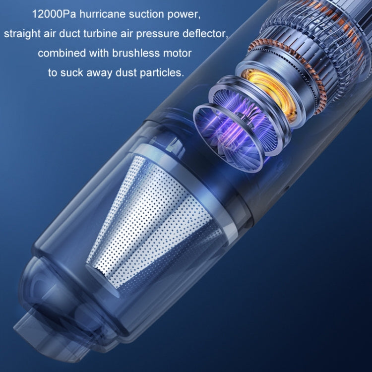 3 in 1 Mini Wireless Charging Handheld Car Vacuum Cleaner(Stainless Steel Filter Black) - Vacuum Cleaner by PMC TechLife | Online Shopping South Africa | PMC TechLife | Buy Now Pay Later Mobicred