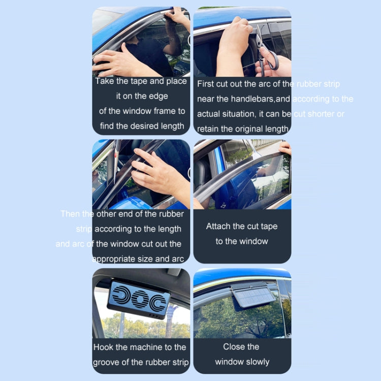 Solar Car Exhaust Fan Air Circulation Cooling Ventilation Fan(Black Blue) - Heating & Fans by PMC TechLife | Online Shopping South Africa | PMC TechLife | Buy Now Pay Later Mobicred