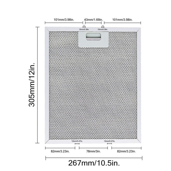 2pcs  W10169961A  Range Hood Filter for Whirlpool, Ikea, Kitchen Aid, Jenn Air 305 x 267 x 9mm
