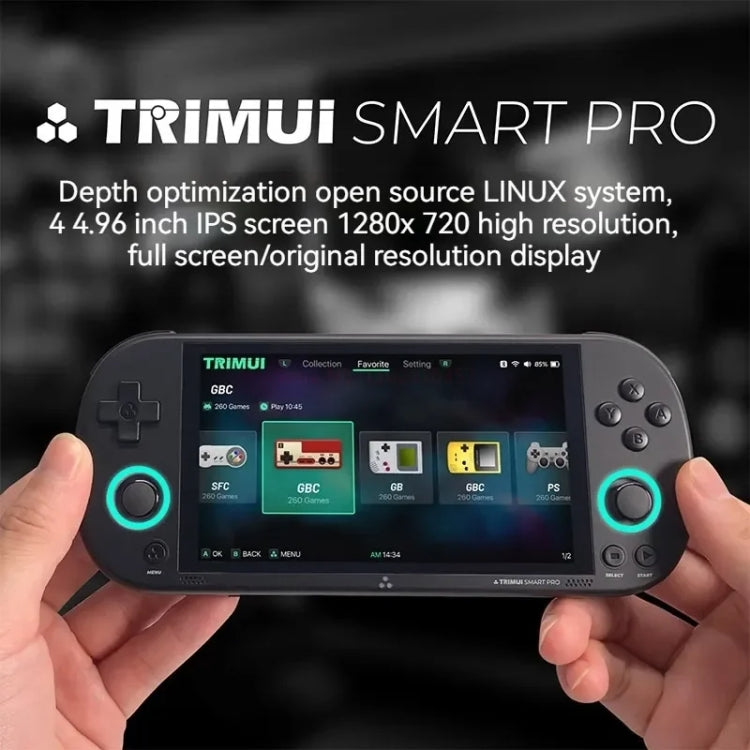 Trimui Smart Pro 4.96 Inch IPS Screen Handheld Game Console Open Source Linux System 256G(Grey) - free shipping - PMC Jewellery - Order now!