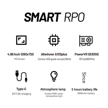 Trimui Smart Pro 4.96 Inch IPS Screen Handheld Game Console Open Source Linux System 128G(White) - free shipping - PMC Jewellery - Order now!