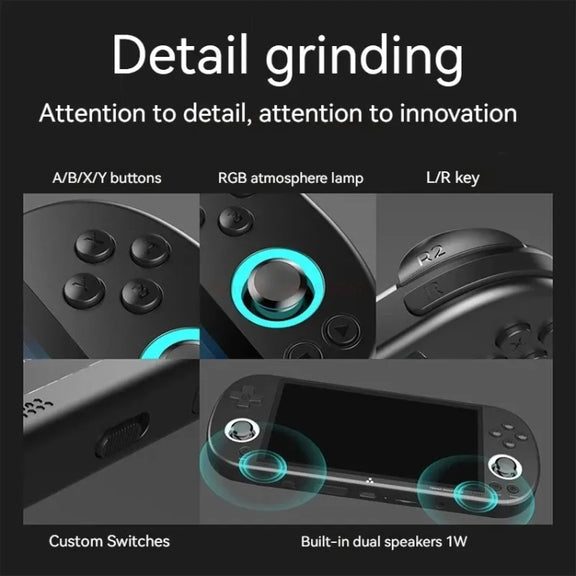 Trimui Smart Pro 4.96 Inch IPS Screen Handheld Game Console Open Source Linux System 128G(Black)