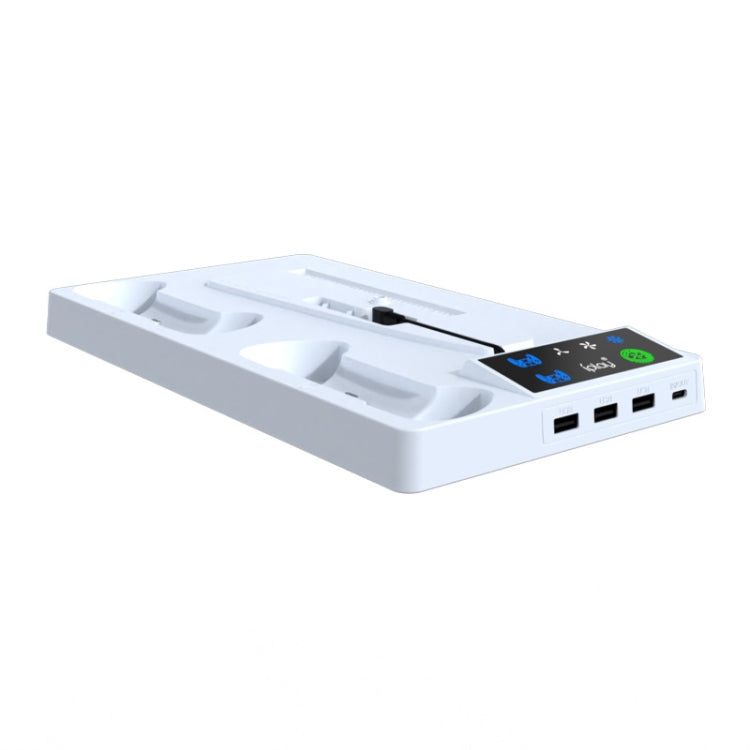 For PS5 Slim iplay HA-8006 Console Multifunctional Cooling Dock Handle Dual Charging Stand Handle Headphone Organizer(White) - free shipping - PMC Jewellery - Order now!