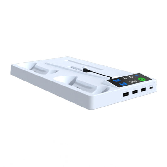 For PS5 Slim iplay HA-8006 Console Multifunctional Cooling Dock Handle Dual Charging Stand Handle Headphone Organizer(White) - free shipping - PMC Jewellery - Order now!