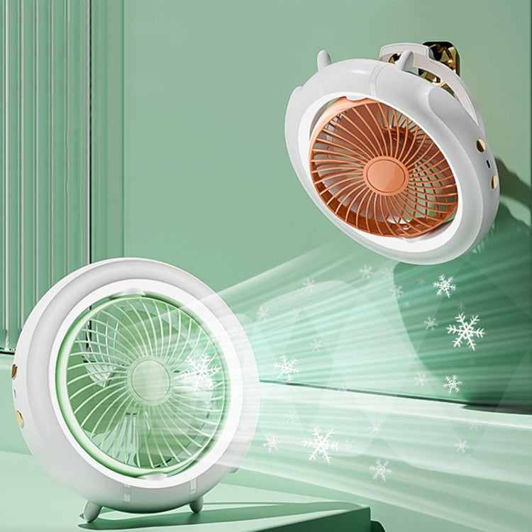 Night Light Desktop Folding Fan Outdoor Camping Hanging Mini Fan, Color: Green Basic