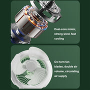 Night Light Desktop Folding Fan Outdoor Camping Hanging Mini Fan, Color: Green Upgraded