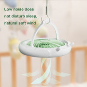 Night Light Desktop Folding Fan Outdoor Camping Hanging Mini Fan, Color: Green Upgraded