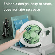 Night Light Desktop Folding Fan Outdoor Camping Hanging Mini Fan, Color: Orange Basic