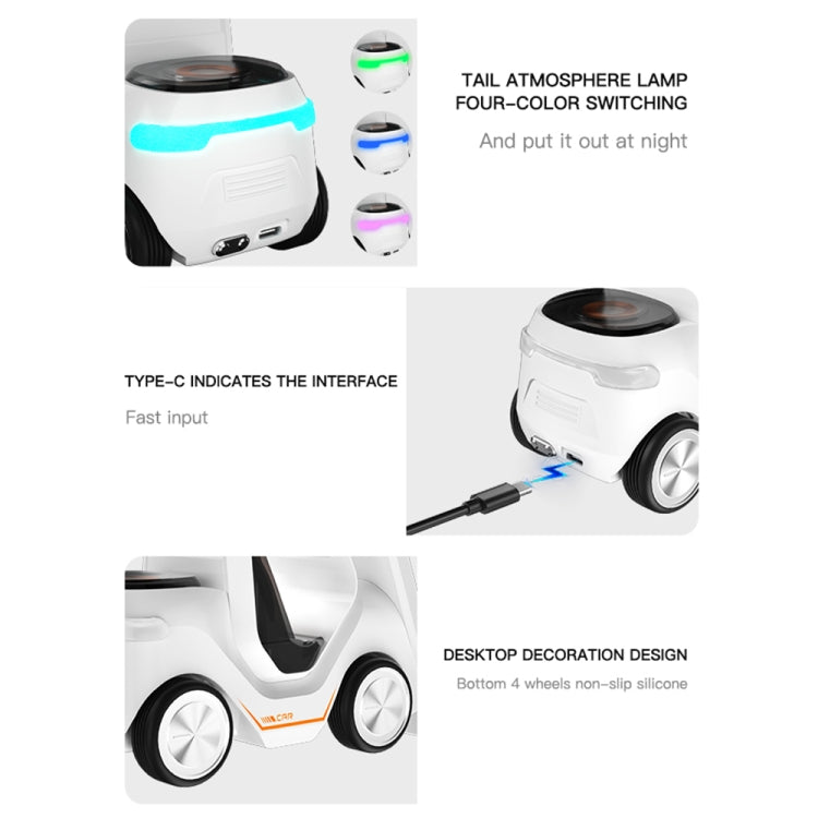 T20 5-in-1 Car-shaped Desktop Alarm Clock Wireless Charger with Atmosphere Light(White) - free shipping - PMC Jewellery - Order now!