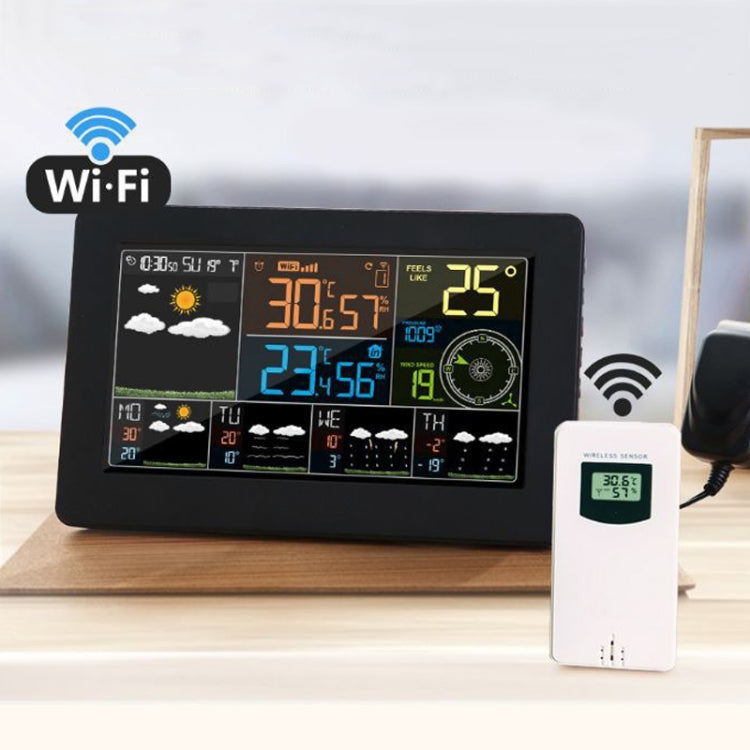WiFi Color Screen Weather Station Temperature And Humidity Weather Forecast Clock, Model: US Plug - Indoor Thermometer by PMC TechLife | Online Shopping South Africa | PMC TechLife | Buy Now Pay Later Mobicred