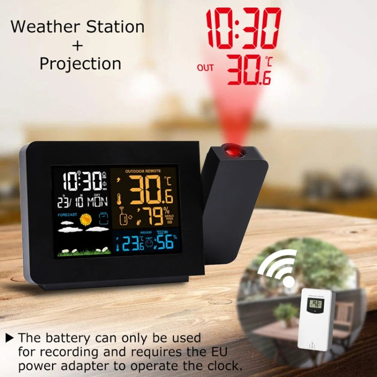 Household Color Screen Temperature And Humidity Meter Weather Forecast Projection Clock, Model: UK Plug - Novelty Clock by PMC TechLife | Online Shopping South Africa | PMC TechLife | Buy Now Pay Later Mobicred