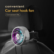 FE052 RGB Color Light USB Plug-in Clip-on Car Rear Seat Headrest Fan(Black Silver)