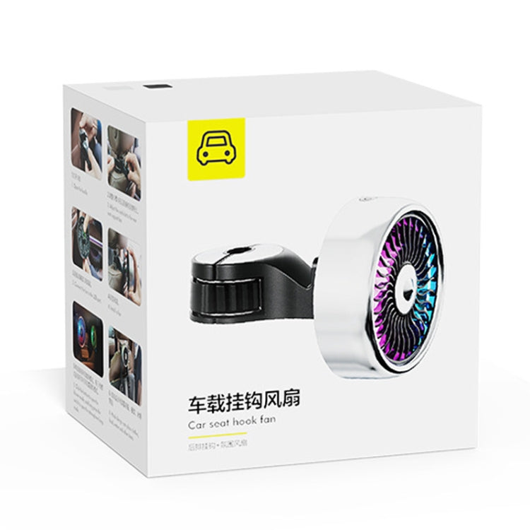 FE052 RGB Color Light USB Plug-in Clip-on Car Rear Seat Headrest Fan(Black Silver) - Heating & Fans by PMC TechLife | Online Shopping South Africa | PMC TechLife | Buy Now Pay Later Mobicred