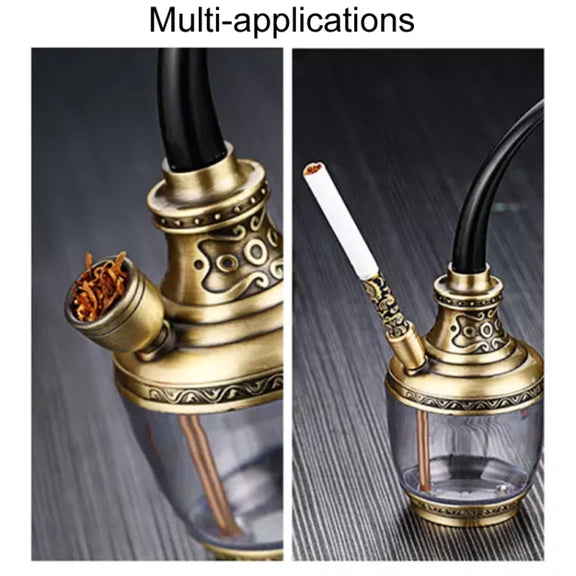 HENGDA HD-806 Dual Purpose Multifunctional Filtered Hookah With Long Hose(Gold)