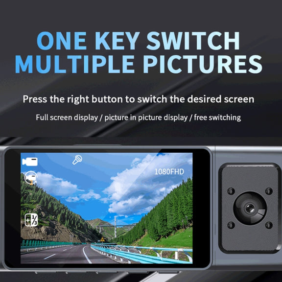 3 Camera Lens 3-inch IPS Screen WiFi Car Dash Cam 1080P Night Vision Dash Camera for Cars 64G