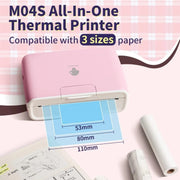Phomemo M04S Thermal Printer Support 4 Inch Printing Width 300dpi Bluetooth Inkless Printer(White)