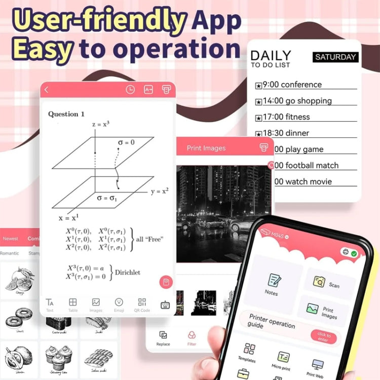 Phomemo M04S Thermal Printer Support 4 Inch Printing Width 300dpi Bluetooth Inkless Printer(Pink) - free shipping - PMC TechLife - Order now!