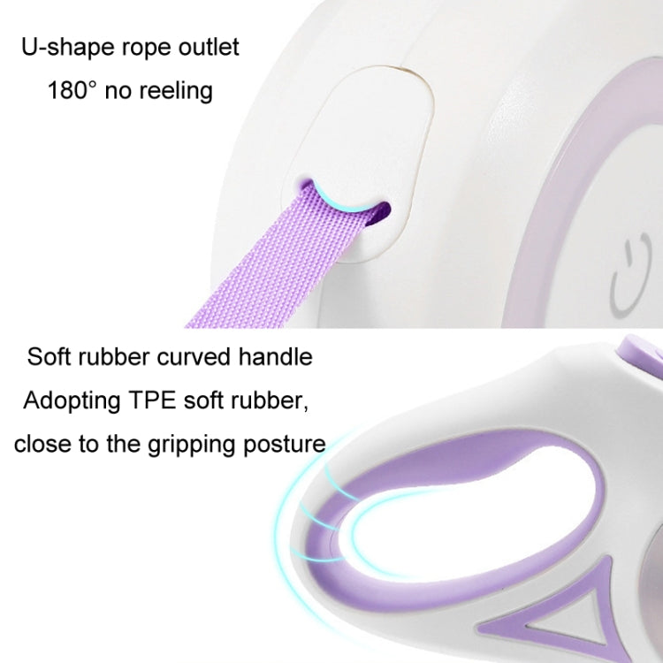 LED Light Luminous Pet Dog Leash Automatic Retractable Dog Walking Leash, Color: 3m Purple