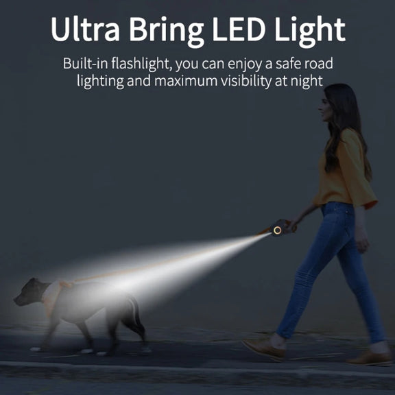 LED Light Luminous Pet Dog Leash Automatic Retractable Dog Walking Leash, Color: 3m Green