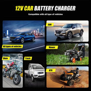 FOXSUR Cars Motorcycles 12V Lithium Cattery Charger With Battery Detection(UK Plug)